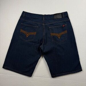 Mecca Denim Shorts Cotton Y2K Style Jorts Utility Streetwear Dark Wash 38